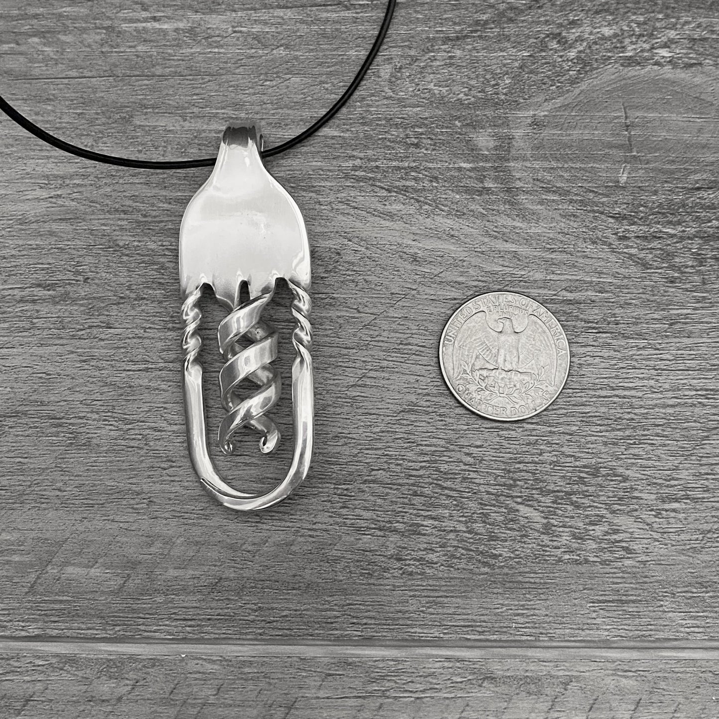 Spiral Recycled Silverware Necklace 'Ascension'