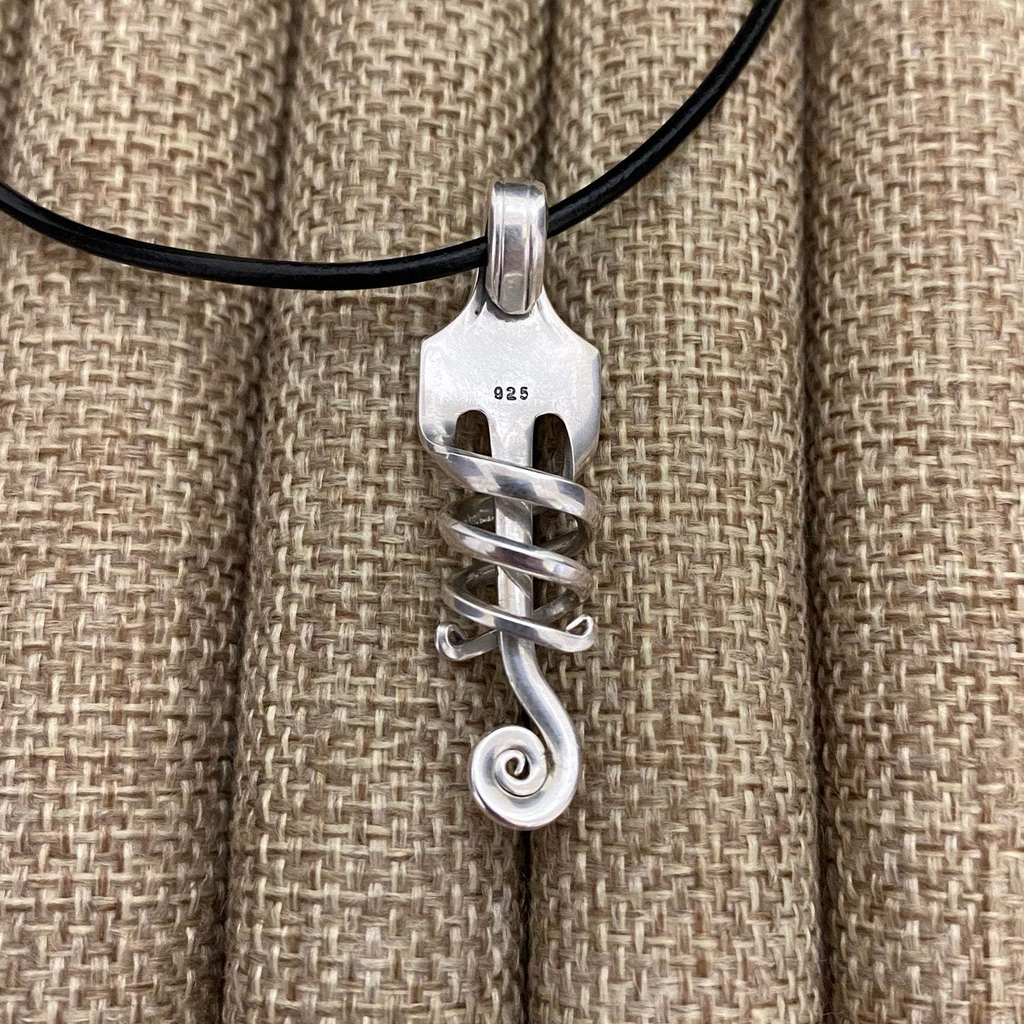 'Aurora' Sterling Silver Spiral Fork Necklace