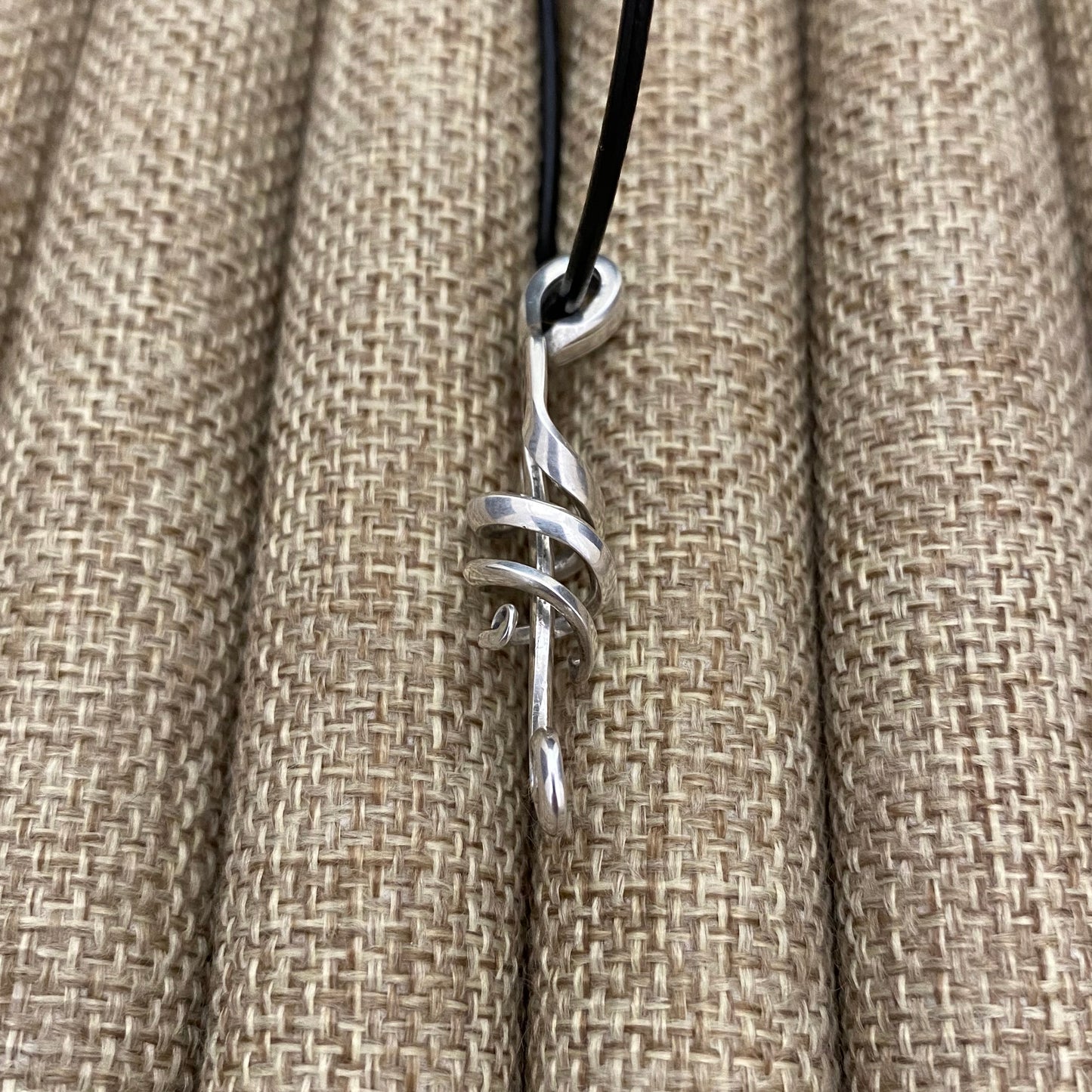 'Aurora' Sterling Silver Spiral Fork Necklace