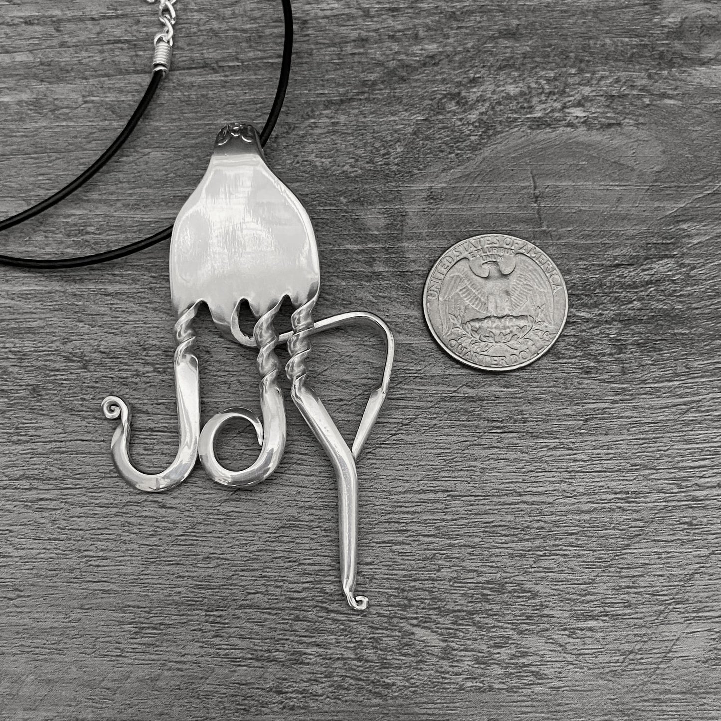 Statement Fork Necklace 'Joy' Written Word Jewelry