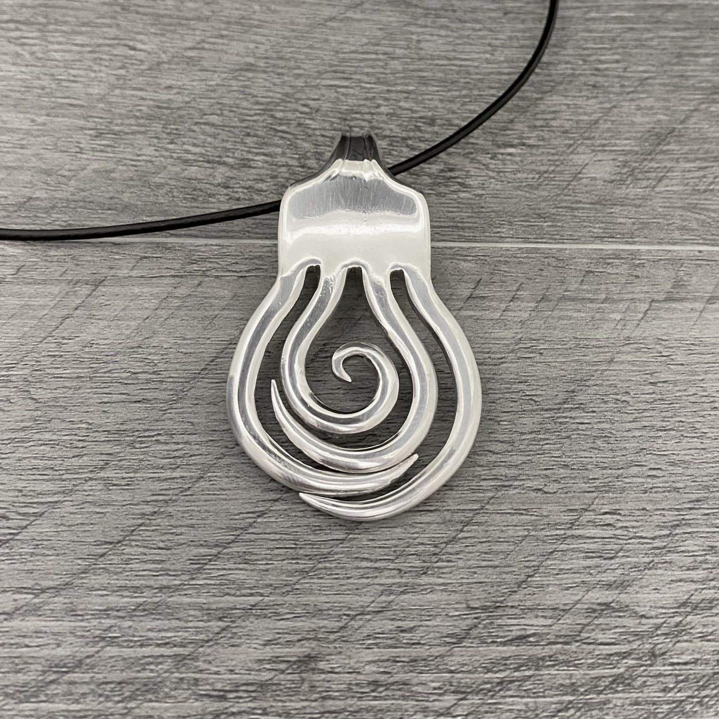 Spiral 2 Fork Necklace