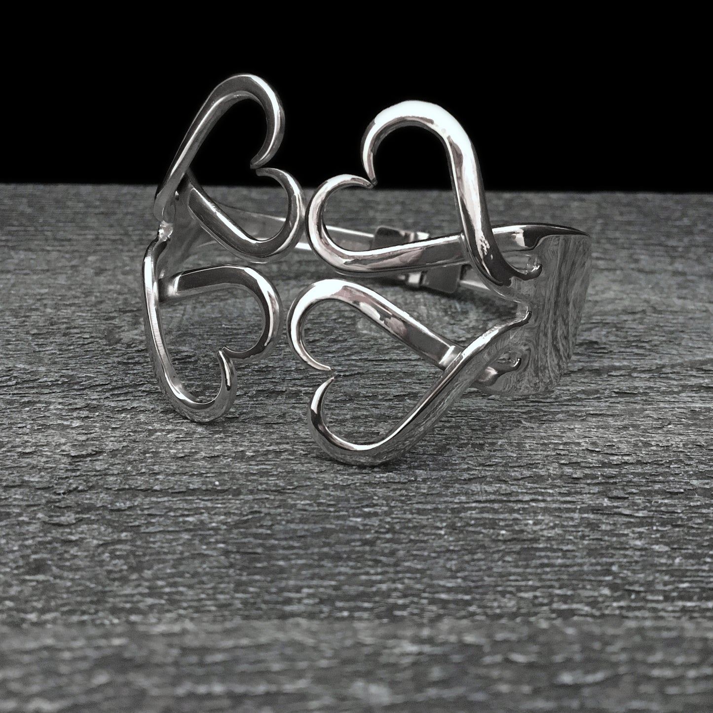 Double Heart Double Fork Bracelet