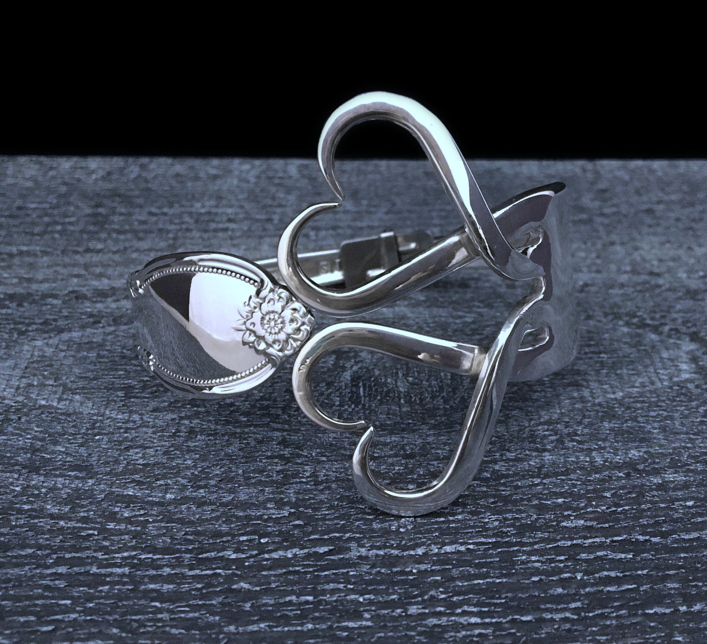 Double Heart Fork Bracelet