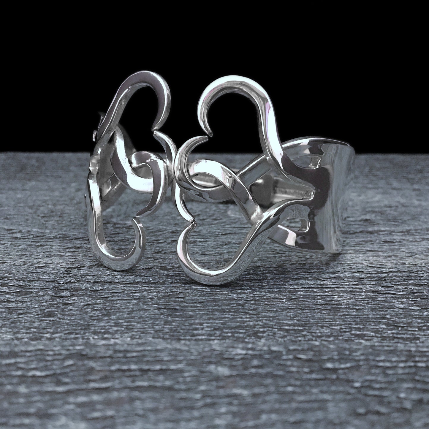 Intertwining Hearts 2 Double Fork Bracelet