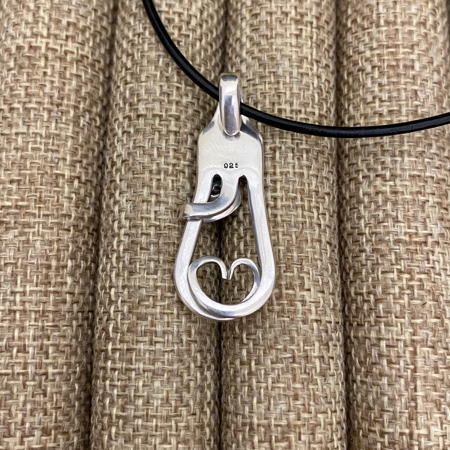 'Amour' Sterling Heart Fork Necklace