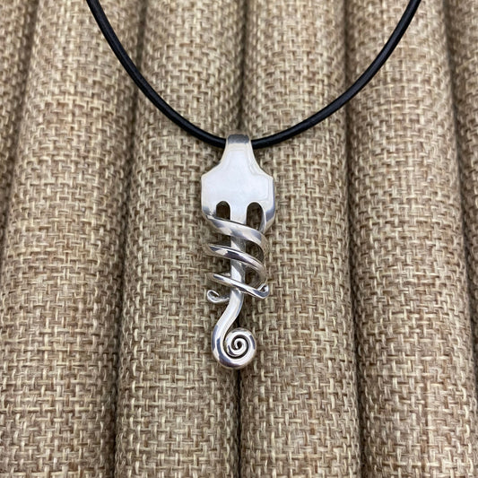 'Aurora' Sterling Silver Spiral Fork Necklace