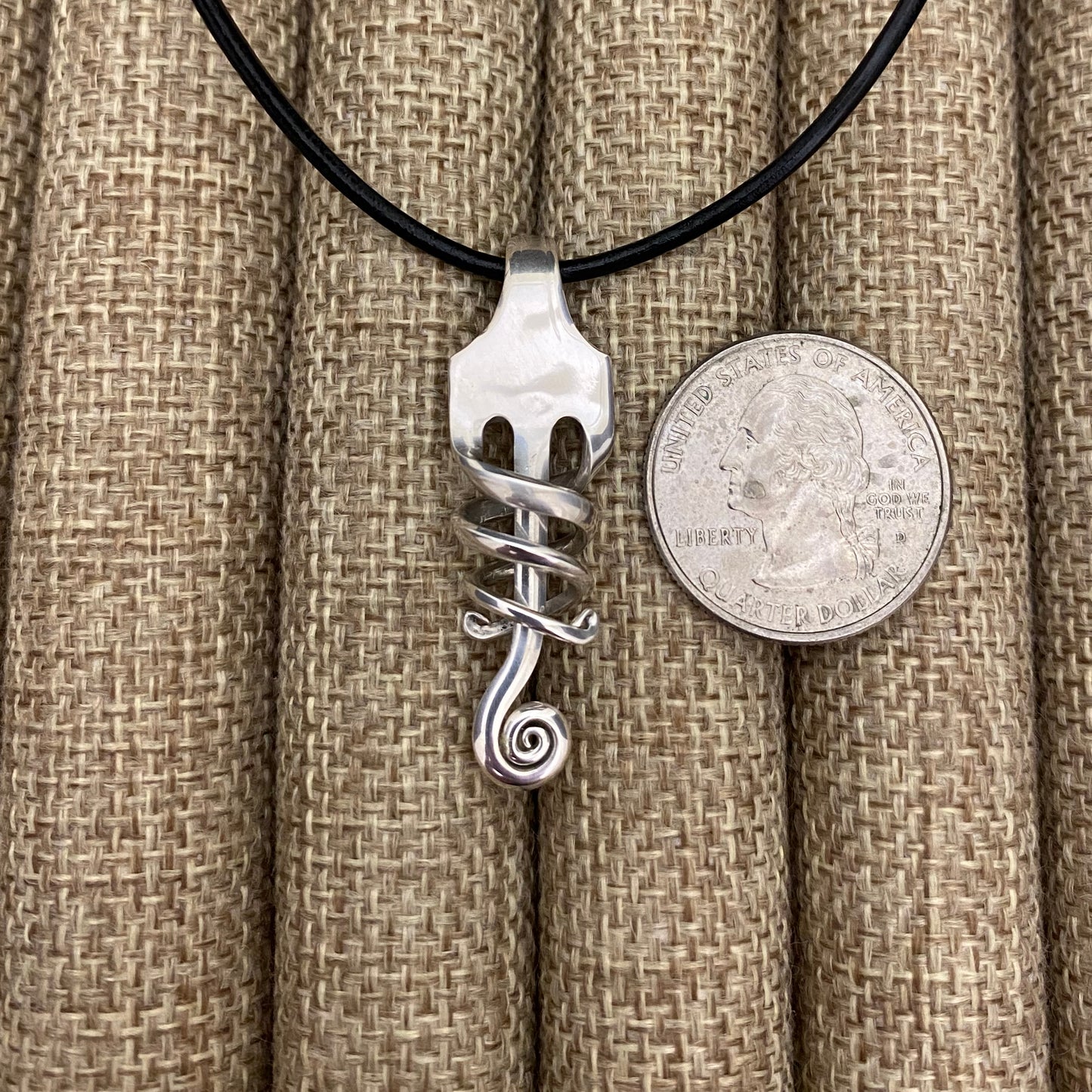 'Aurora' Sterling Silver Spiral Fork Necklace