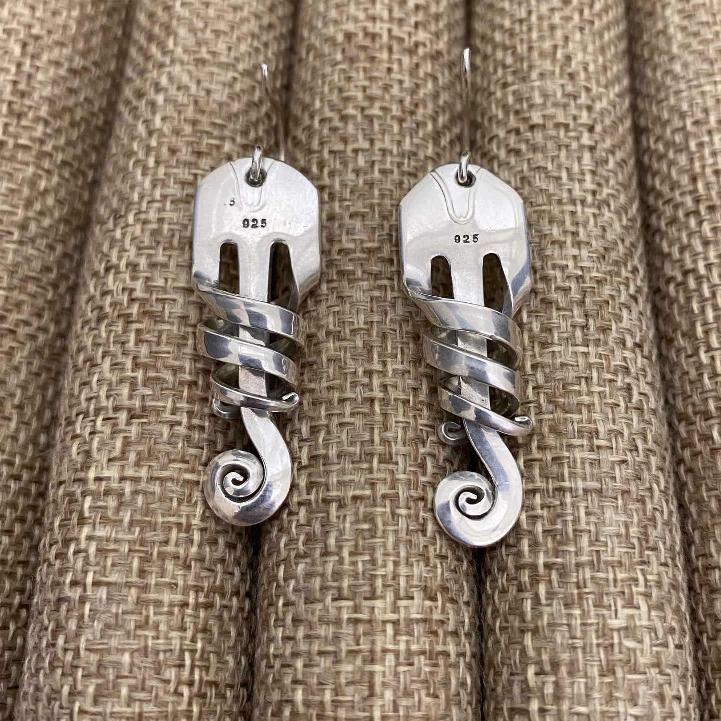 'Aurora' Sterling Spiral Fork Earrings