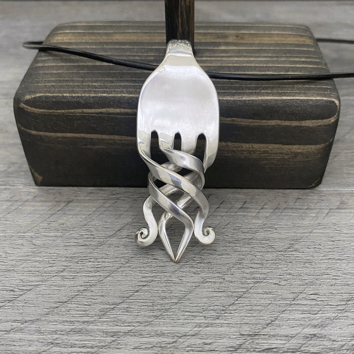 Fork Necklace in Basket Twist Design