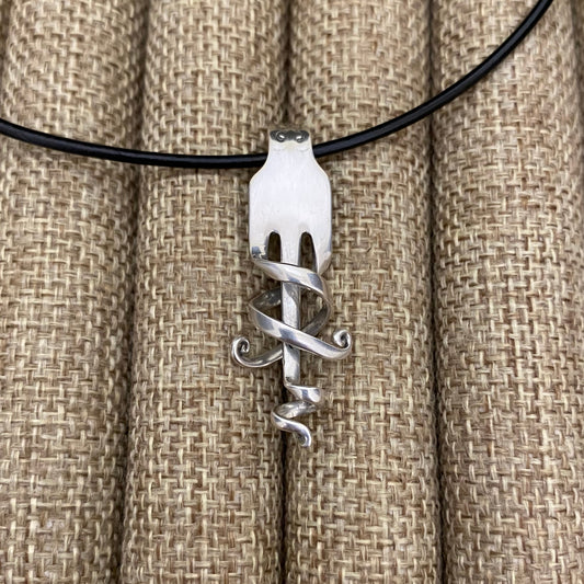 'Ribbon Dancing' Sterling Scroll Fork Necklace