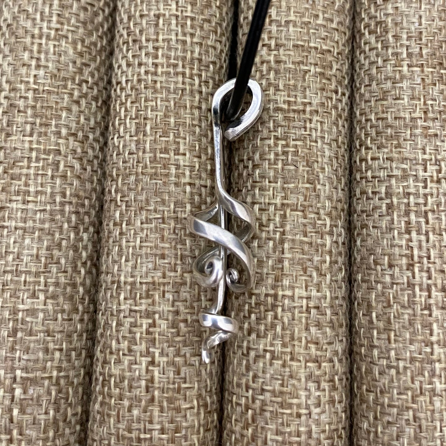 'Ribbon Dancing' Sterling Scroll Fork Necklace