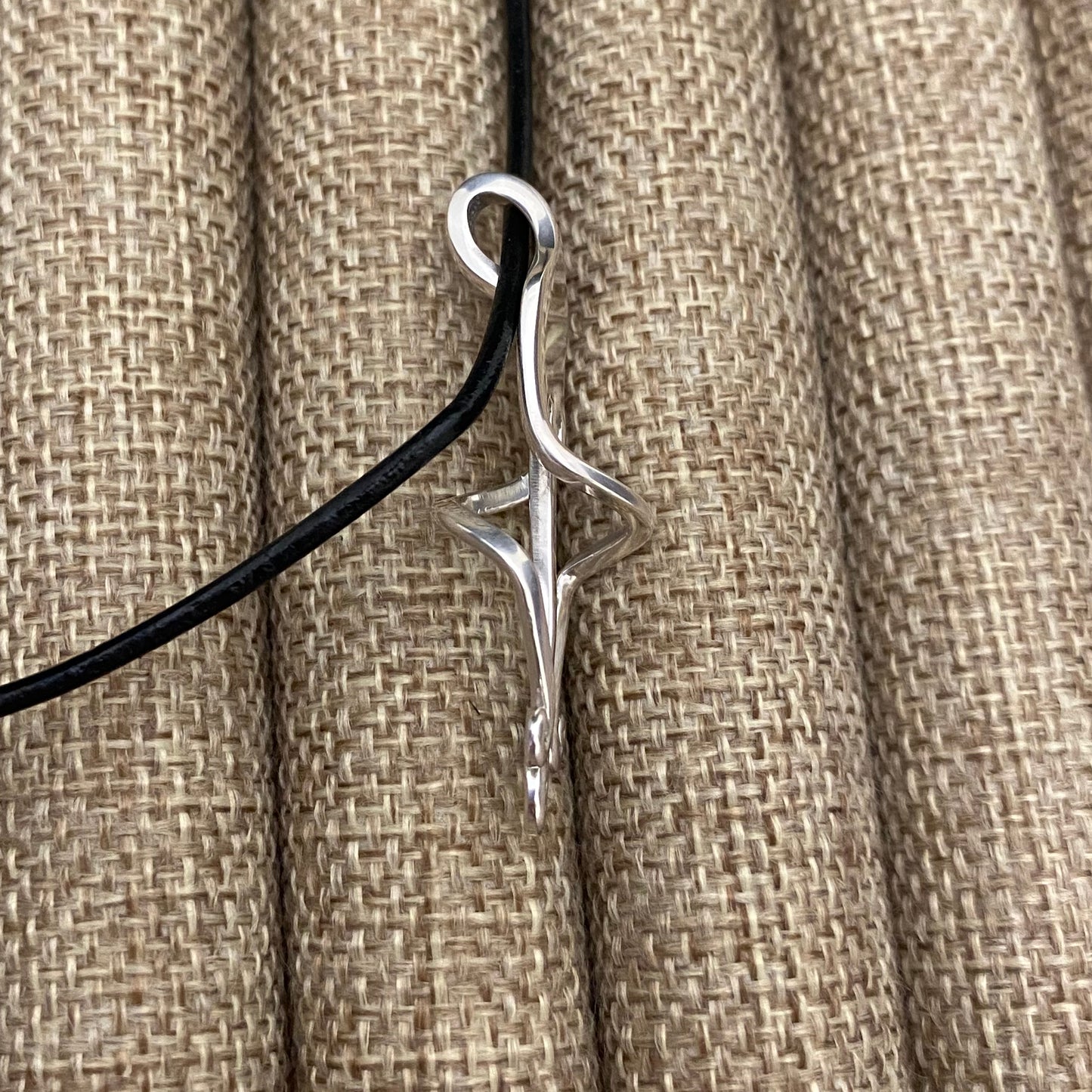 'Tranquility' Sterling Silver Spiral Fork Necklace