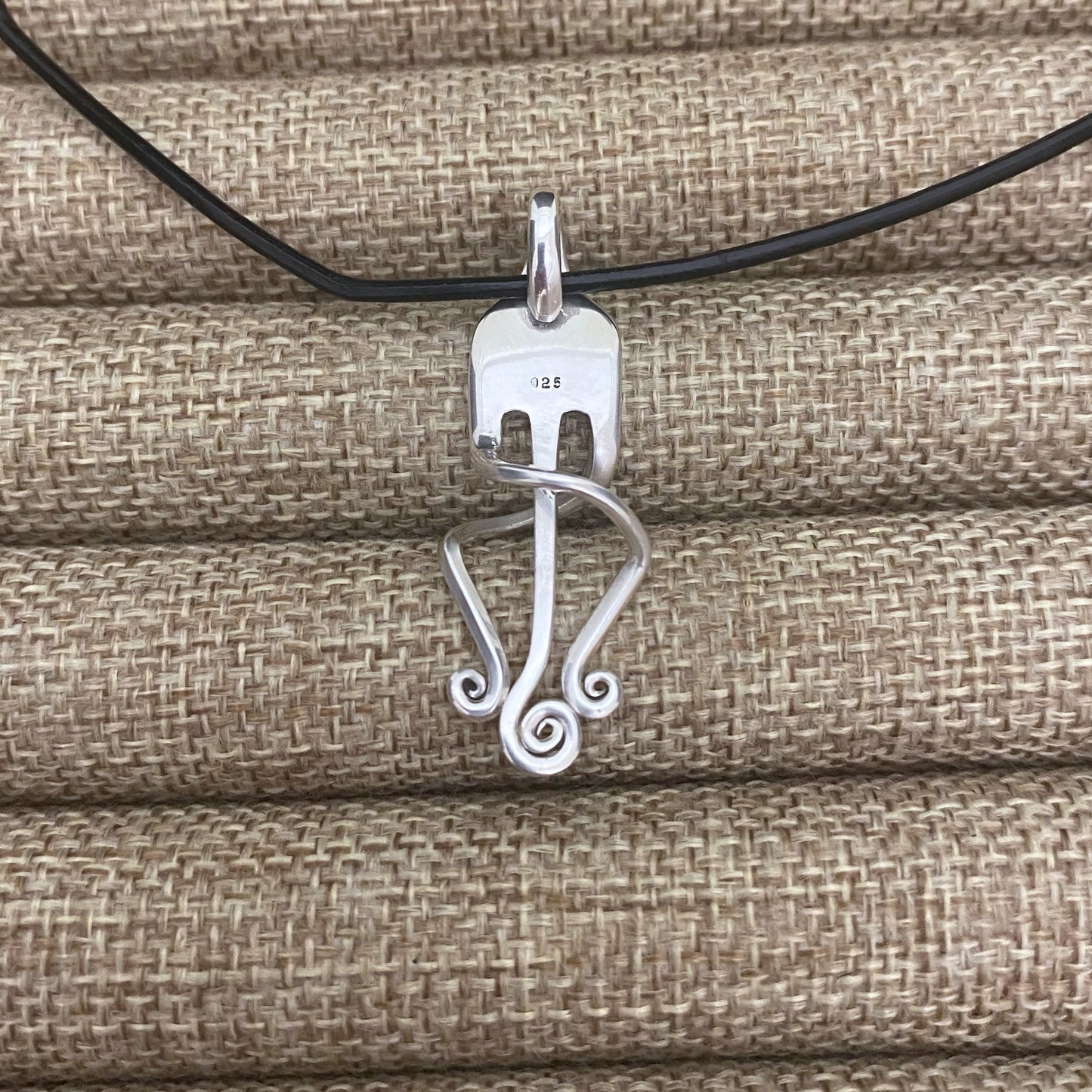 'Tranquility' Sterling Silver Spiral Fork Necklace
