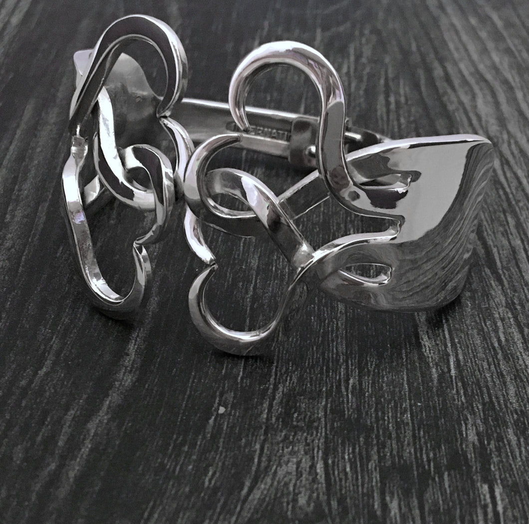 Intertwining Hearts 2 Double Fork Bracelet